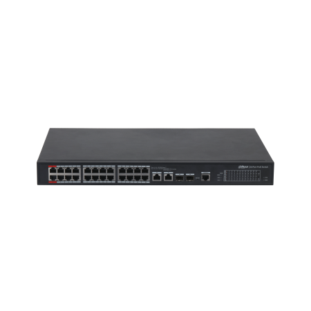 (DH-PFS4226-24ET-360-V3) DAHUA SWITCH L2 HI-POE 2.0 GESTIONABLE 24 PUERTOS 10/100 + 2 UPLINK COMBO GIGABIT/SFP