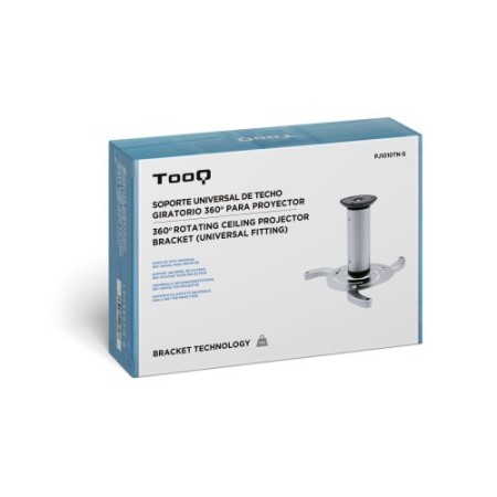 TooQ SOPORTE UNIVERSAL DE TECHO GIRATORIO 360º PARA PROYECTOR PLATA