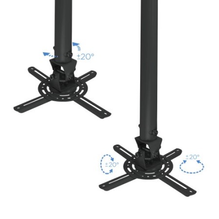 TooQ SOPORTE UNIVERSAL DE TECHO GIRATORIO 360º E INCLINABLE PARA PROYECTOR NEGRO