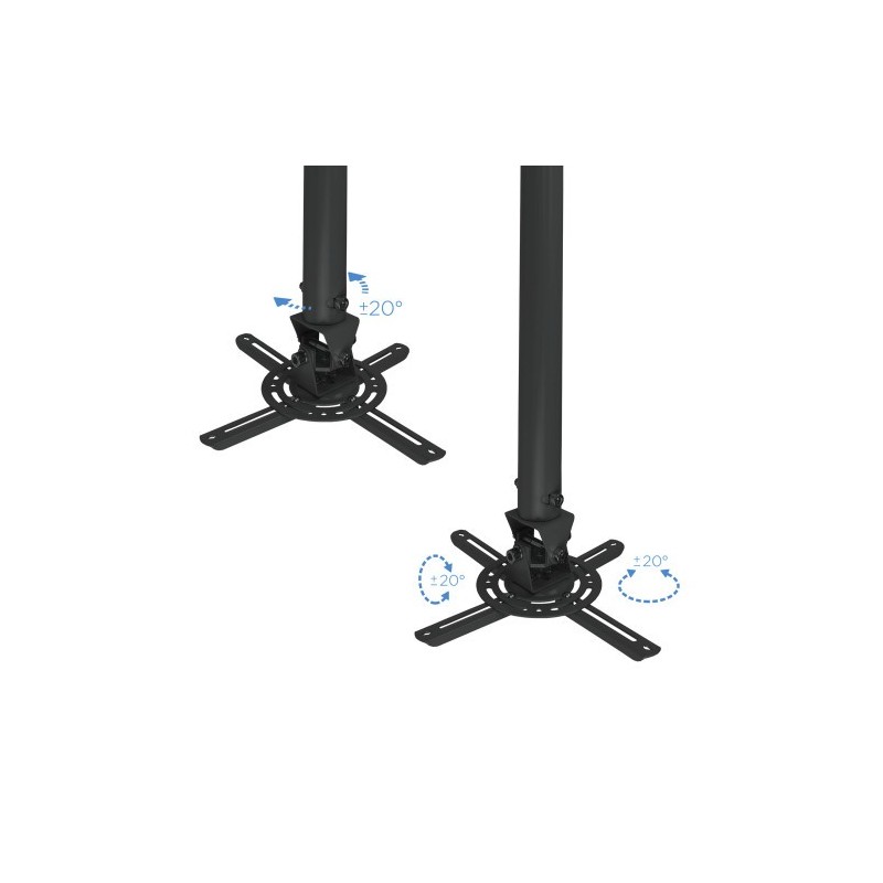 TooQ SOPORTE UNIVERSAL DE TECHO GIRATORIO 360º E INCLINABLE PARA PROYECTOR NEGRO