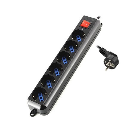 Ewent EW3924 base múltiple 1,5 m 6 salidas AC Negro