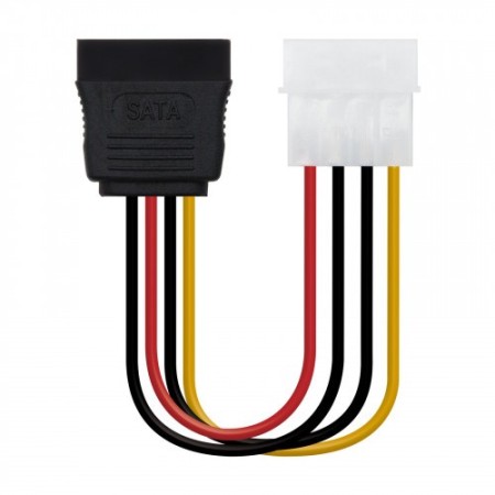 Nanocable CABLE SATA ALIMENTACION 5.25″(MOLEX 4PIN)/M-SATA/H 16CM OEM