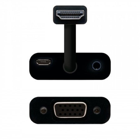 Nanocable CONVERSOR HDMI A SVGA+AUDIO, HDMI/M-SVGA/H+3.5/H, NEGRO, 10 CM+1.0 M