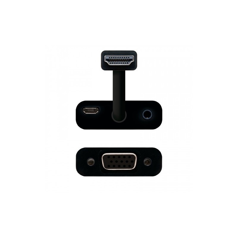 Nanocable CONVERSOR HDMI A SVGA+AUDIO, HDMI/M-SVGA/H+3.5/H, NEGRO, 10 CM+1.0 M
