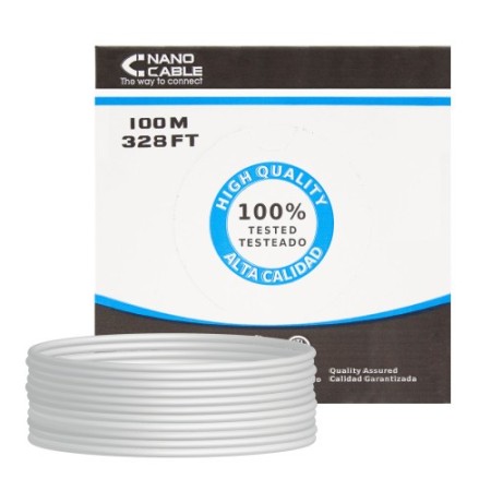Nanocable CABLE RED RJ45 CAT.5E UTP RIGIDO AWG24, 100 M