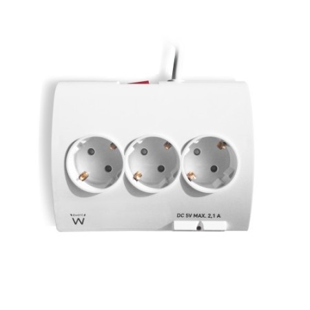 Ewent EW3935 base múltiple 1,5 m 5 salidas AC Interior Blanco