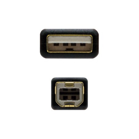 NANOCABLE CABLE USB 2.0 IMPRESORA HQ CON FERRITA, TIPO A/M-B/M, NEGRO, 2.0 M (10.01.1202)