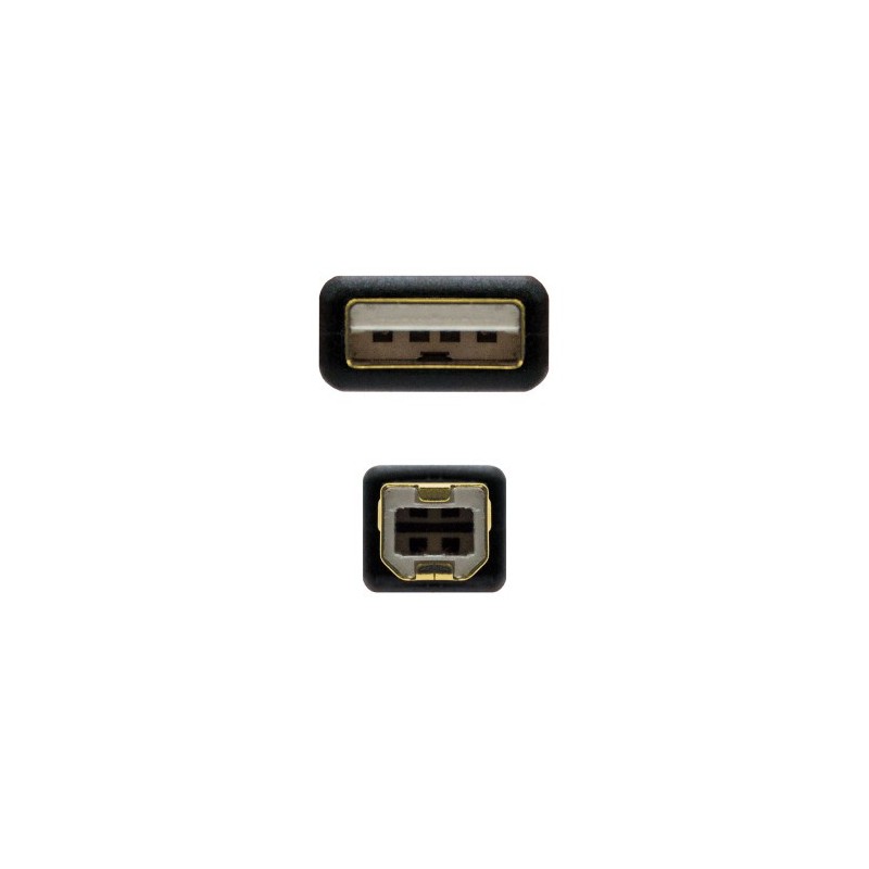 NANOCABLE CABLE USB 2.0 IMPRESORA HQ CON FERRITA, TIPO A/M-B/M, NEGRO, 2.0 M (10.01.1202)