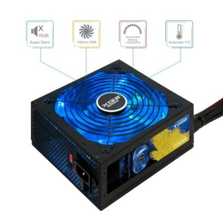 TooQ TQXGEII-700SAP unidad de fuente de alimentación 700 W 20+4 pin ATX ATX Negro