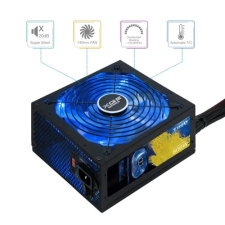 TooQ TQXGEII-800SAP unidad de fuente de alimentación 800 W 20+4 pin ATX ATX Negro