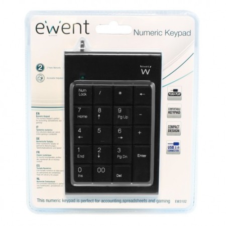 Ewent EW3102 teclado numérico USB PC/servidor Negro