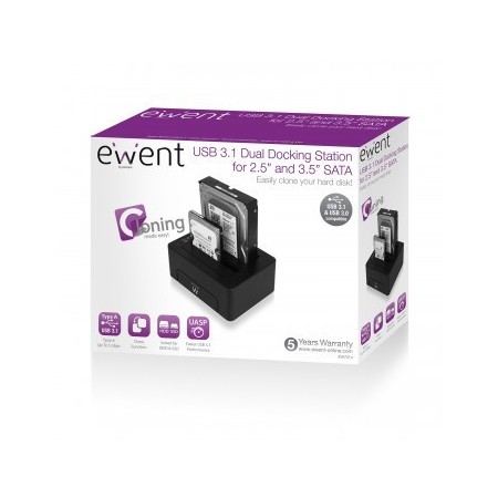 Ewent EW7014 base de conexión para disco duro Negro
