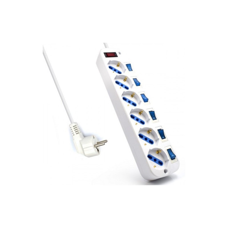 Ewent EW3932-3M limitador de tensión 6 salidas AC Blanco