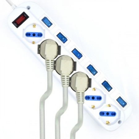Ewent EW3932-3M limitador de tensión 6 salidas AC Blanco