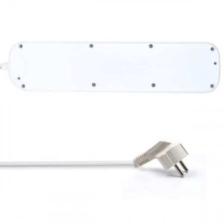 EWENT REGLETA 6 TOMAS SCHUKO CON INTERRUPTOR INDIVIDUAL. CABLE 5M. BLANCO (EW3932-5M)