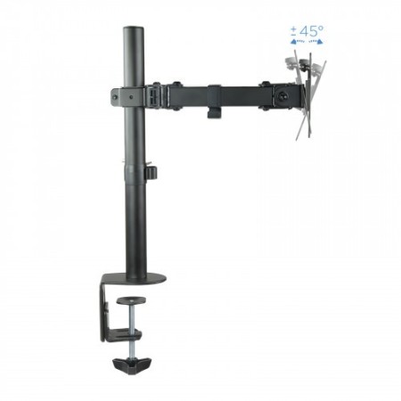 TooQ Soporte de Mesa Giratorio e Inclinable para 2 Pantallas (Monitor / TV Plasma / LCD / LED) 13” – 32”, de Dos Brazos, Negro