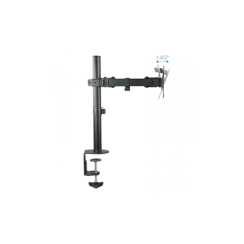 TooQ Soporte de Mesa Giratorio e Inclinable para 2 Pantallas (Monitor / TV Plasma / LCD / LED) 13” – 32”, de Dos Brazos, Negro