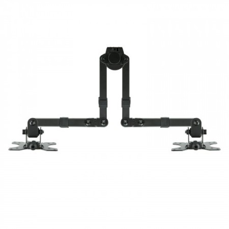 TooQ Soporte de Mesa Giratorio e Inclinable para 2 Pantallas (Monitor / TV Plasma / LCD / LED) 13” – 32”, de Dos Brazos, Negro