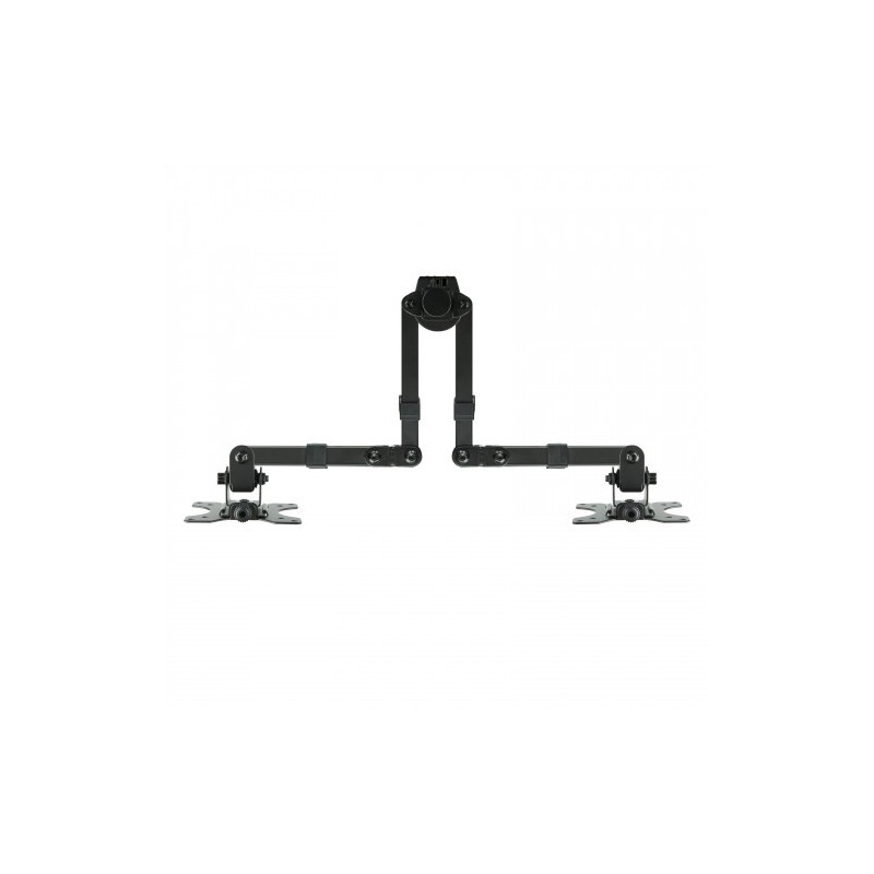 TooQ Soporte de Mesa Giratorio e Inclinable para 2 Pantallas (Monitor / TV Plasma / LCD / LED) 13” – 32”, de Dos Brazos, Negro