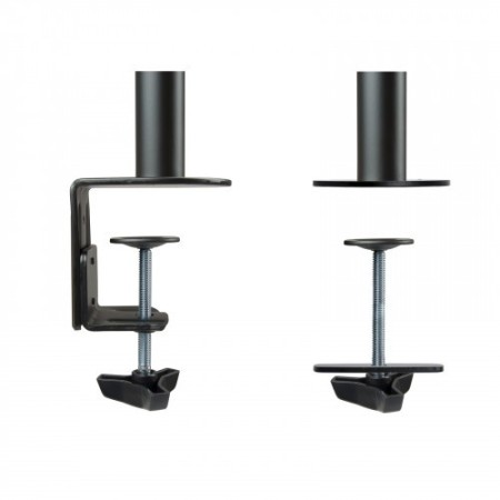 TooQ Soporte de Mesa Giratorio e Inclinable para 2 Pantallas (Monitor / TV Plasma / LCD / LED) 13” – 32”, de Dos Brazos, Negro