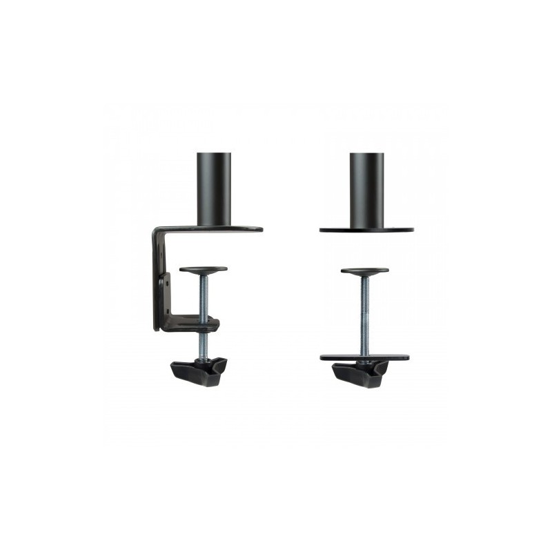 TooQ Soporte de Mesa Giratorio e Inclinable para 2 Pantallas (Monitor / TV Plasma / LCD / LED) 13” – 32”, de Dos Brazos, Negro