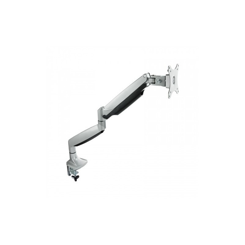TooQ Soporte de Mesa Giratorio e Inclinable para Pantalla (Monitor / TV Plasma / LCD / LED) 13” – 32”, de Un Brazo, Plata