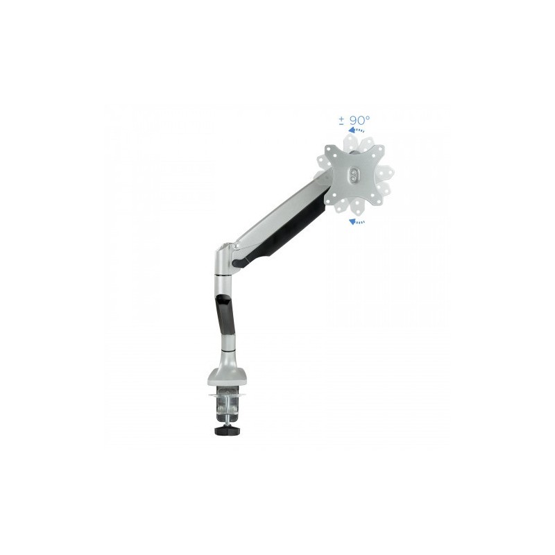 TooQ Soporte de Mesa Giratorio e Inclinable para Pantalla (Monitor / TV Plasma / LCD / LED) 13” – 32”, de Un Brazo, Plata