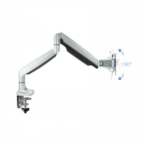 TooQ Soporte de Mesa Giratorio e Inclinable para Pantalla (Monitor / TV Plasma / LCD / LED) 13” – 32”, de Un Brazo, Plata
