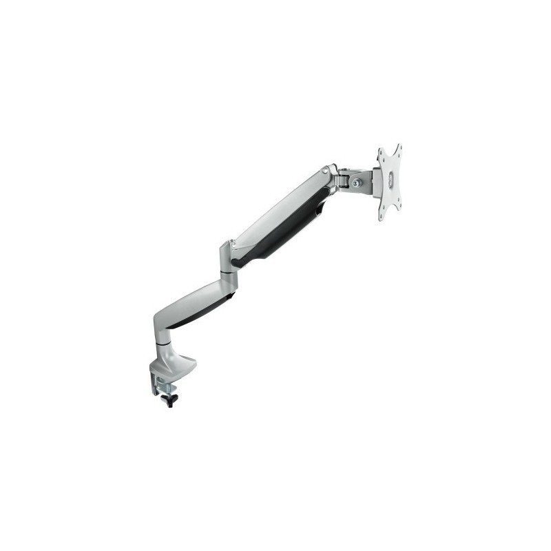 TooQ Soporte de Mesa Giratorio e Inclinable para Pantalla (Monitor / TV Plasma / LCD / LED) 13” – 32”, de Un Brazo, Plata