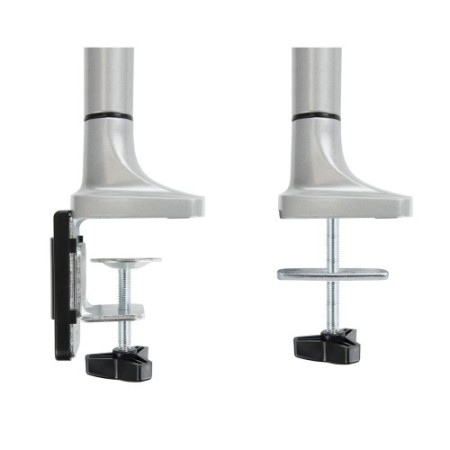 TooQ Soporte de Mesa Giratorio e Inclinable para Pantalla (Monitor / TV Plasma / LCD / LED) 13” – 32”, de Un Brazo, Plata
