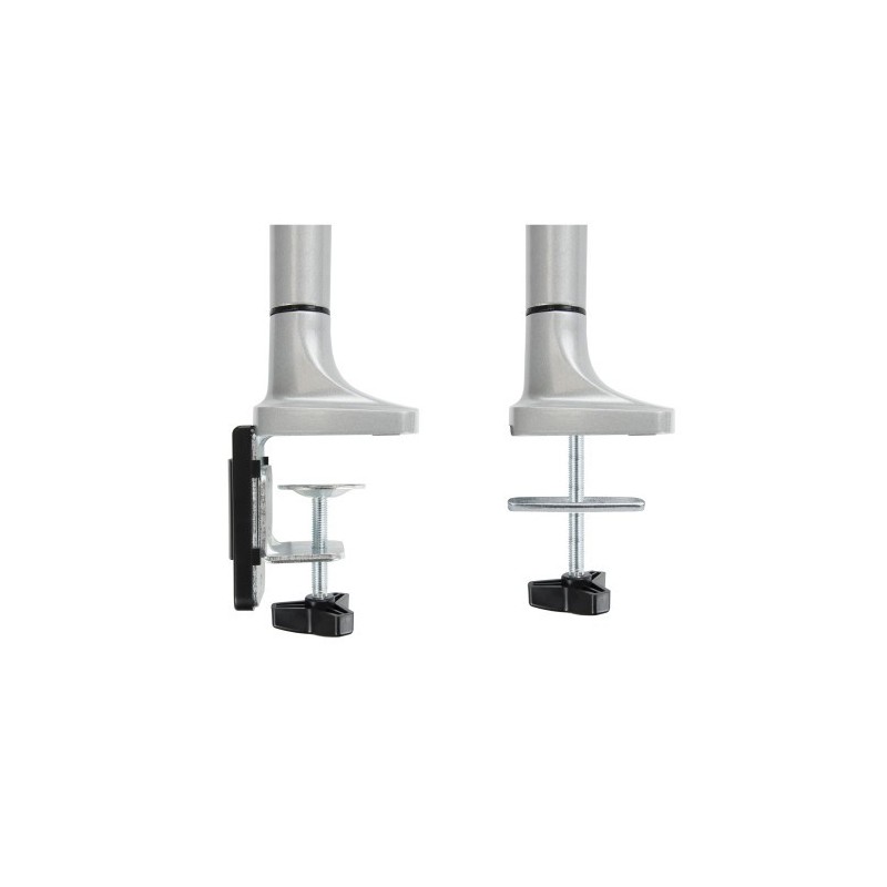 TooQ Soporte de Mesa Giratorio e Inclinable para Pantalla (Monitor / TV Plasma / LCD / LED) 13” – 32”, de Un Brazo, Plata