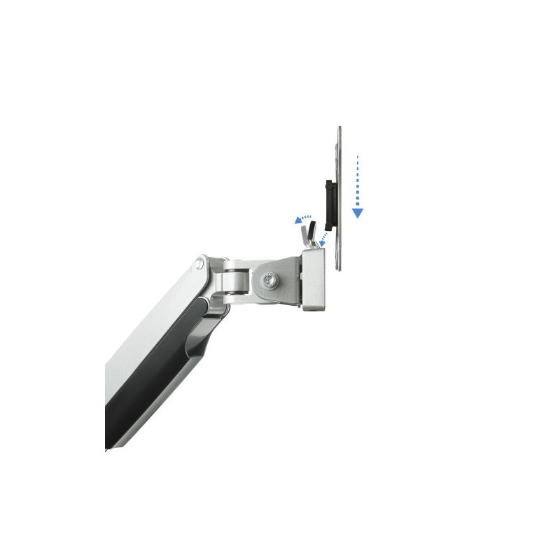 TooQ Soporte de Mesa Giratorio e Inclinable para 2 Pantallas (Monitor / TV Plasma / LCD / LED) 13” – 32”, de Dos Brazos, Plata