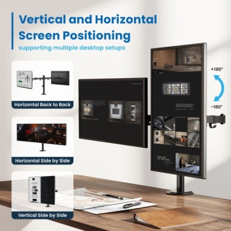 EWENT SOPORTE DE MESA PARA 2 MONITORES HASTA 27″