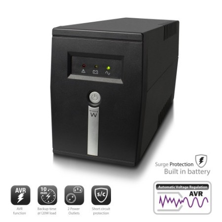 Ewent EW3946 sistema de alimentación ininterrumpida (UPS) Línea interactiva 600 VA 360 W 1 salidas AC