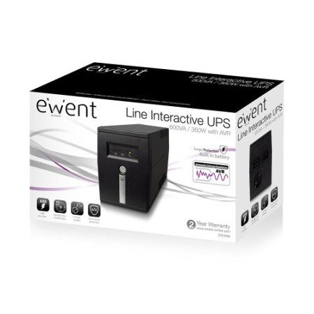 Ewent EW3946 sistema de alimentación ininterrumpida (UPS) Línea interactiva 600 VA 360 W 1 salidas AC