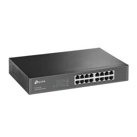 SWITCH CON BASE DE MONTAJE TP-LINK DE ESCRITORIO DE 16 PUERTOS GIGABIT