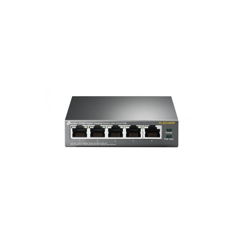 TP-LINK TL-SG1005P No administrado Gigabit Ethernet (10/100/1000) Energía sobre Ethernet (PoE) Negro