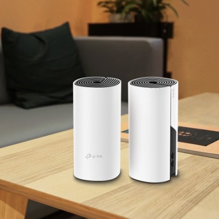TP-LINK Deco M4(2-pack) router inalámbrico Doble banda (2,4 GHz / 5 GHz) Gigabit Ethernet Negro, Blanco