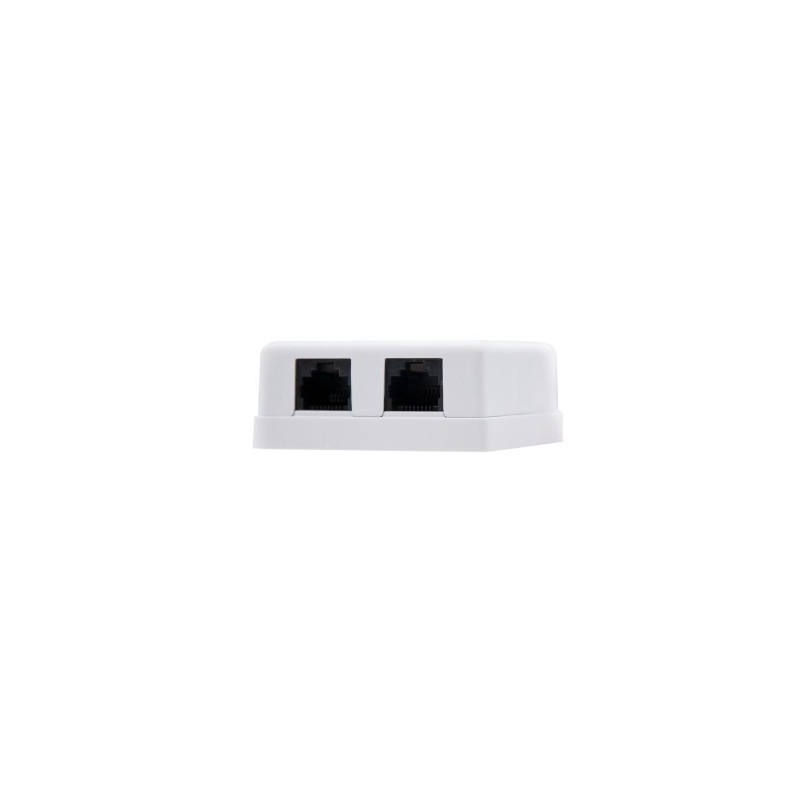 Nanocable ROSETA DE SUPERFICIE PARA RJ45 CAT.6 2 TOMAS, BLANCO