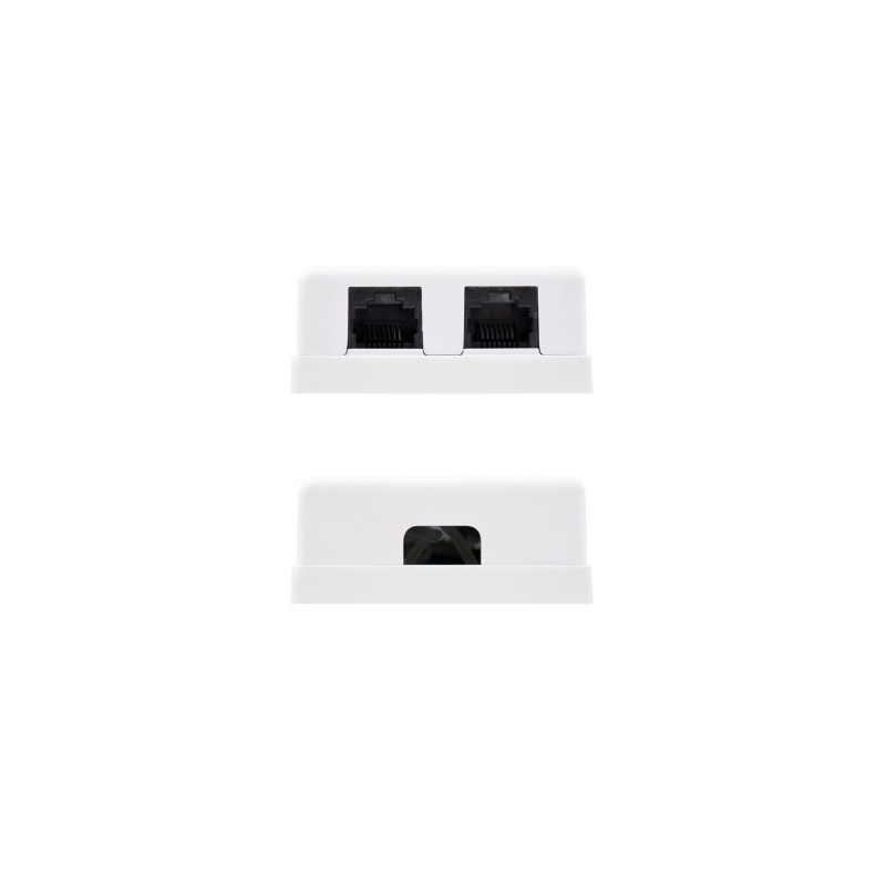 Nanocable ROSETA DE SUPERFICIE PARA RJ45 CAT.6 2 TOMAS, BLANCO