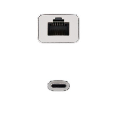 Nanocable Conversor USB-C A Ethernet Gigabit 10/100/1000 Mbps. 15cm