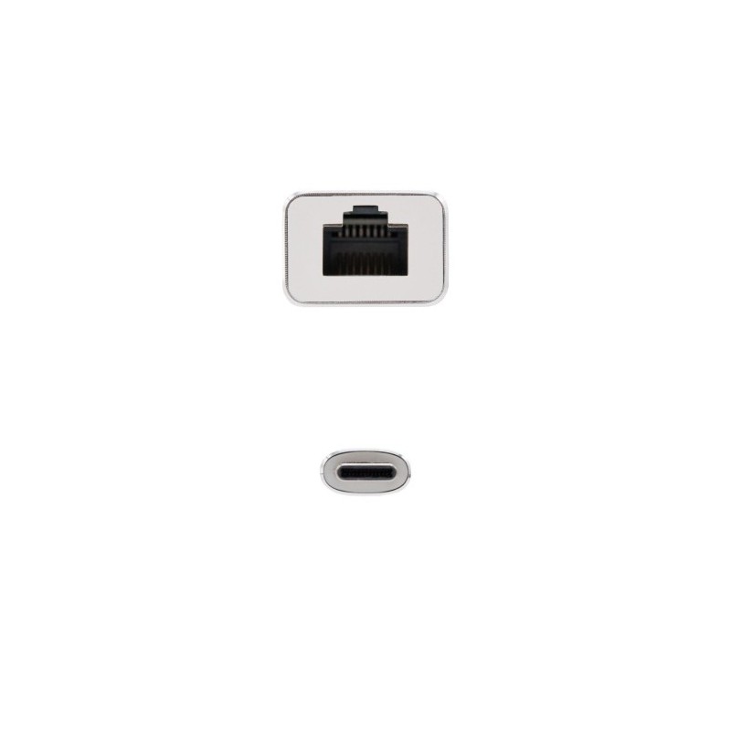 Nanocable Conversor USB-C A Ethernet Gigabit 10/100/1000 Mbps. 15cm