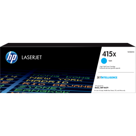 HP Cartucho de tóner Original LaserJet 415X cian de alta capacidad