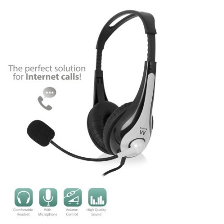 Ewent EW3562 auricular y casco Auriculares Diadema Negro, Plata