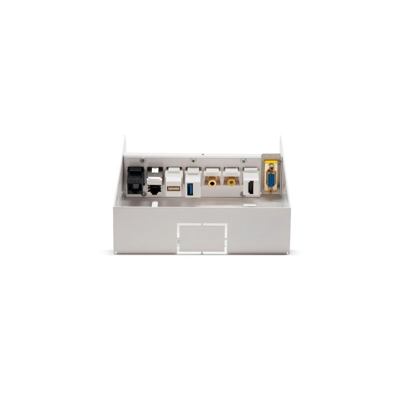 Nanocable Caja de conexiones multimedia de pared VGA+HDMI+JACK3.5+RCA+2xUSB+2xRJ45, Blanco