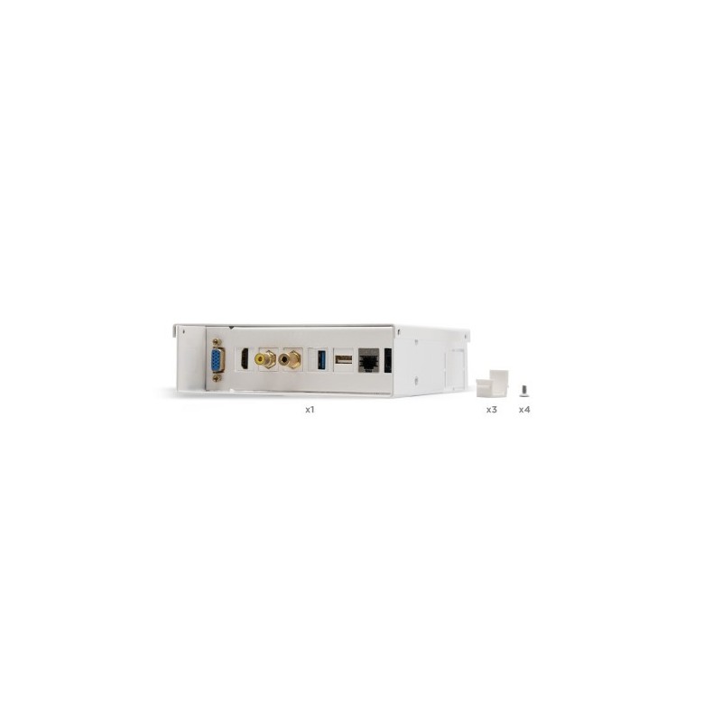 Nanocable Caja de conexiones multimedia de pared VGA+HDMI+JACK3.5+RCA+2xUSB+2xRJ45, Blanco
