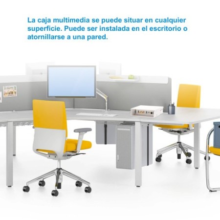 Nanocable Caja de conexiones multimedia de pared VGA+HDMI+JACK3.5+RCA+2xUSB+2xRJ45, Blanco