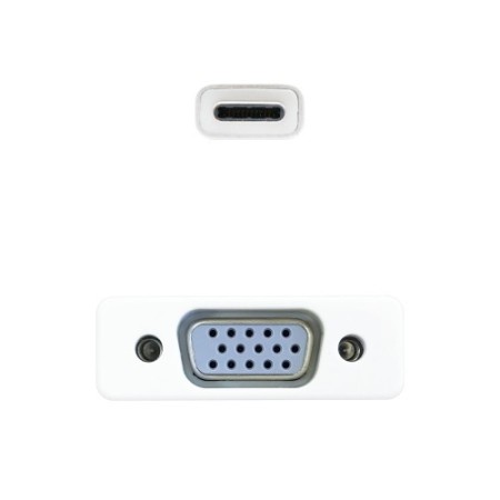 Nanocable Conversor USB-C a VGA. USB-C/M-VGA/H, Aluminio 10 cm