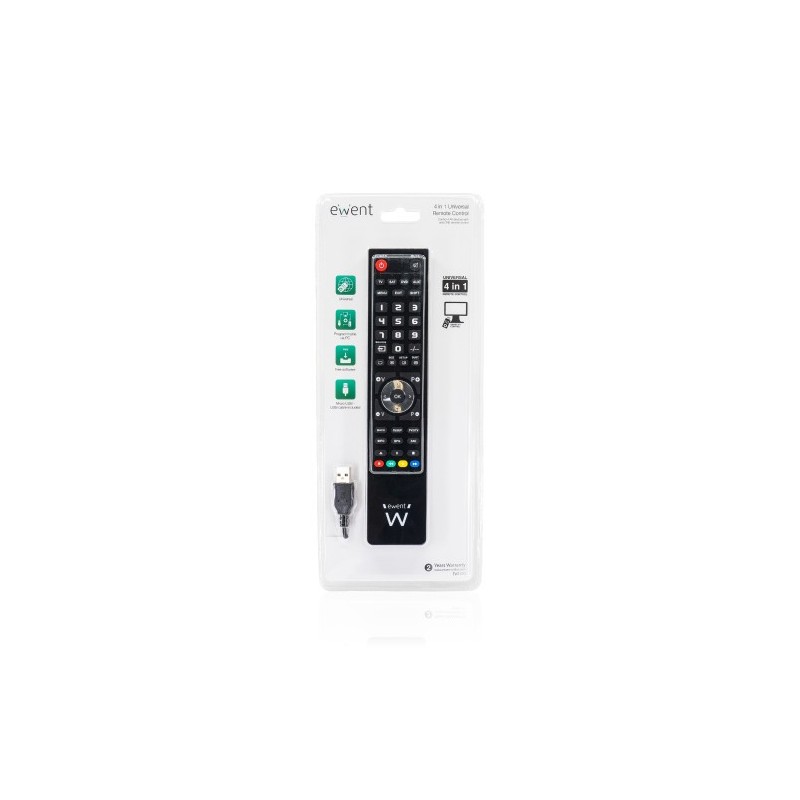 Ewent EW1570 mando a distancia DTT, DVD/Blu-ray, Proyector, SAT, STB, Altavoz para barra de sonido, TV, Universal, VCR Botones