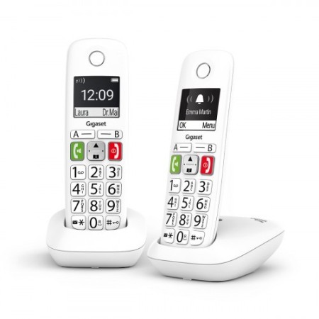 Gigaset E290 Duo Teléfono DECT/analógico Identificador de llamadas Blanco